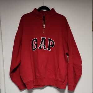 GAP Vintage Men's Red Half-Zip Sweater Size XXL